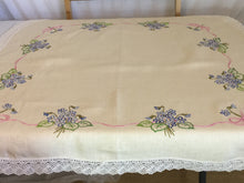 Load image into Gallery viewer, Semco Embroidered Linen Tablecloth