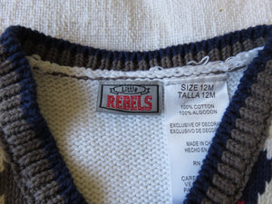 Little Rebel Argyle Cotton Knit Vest Size 12 Mths