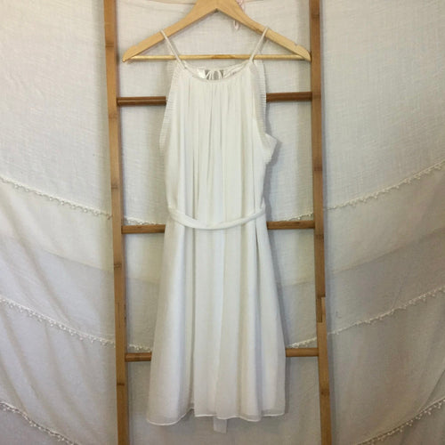 Forever New White Shift Style Dress with Waist Tie