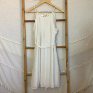 Forever New White Shift Style Dress with Waist Tie