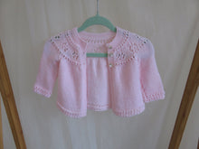 Load image into Gallery viewer, Pink Hand Knit Cardigan  Size 0-3 Mths