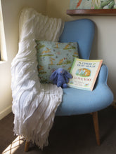 Load image into Gallery viewer, Blue Handmade “Guess How Much I Love You” Cushion Cover