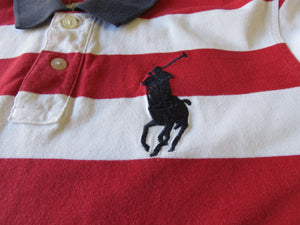 Ralph Lauren Polo Shirt Red Stripes Size 12