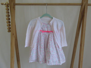 Pale Pink Hand Knit Cardigan  Size 0-3 Mths