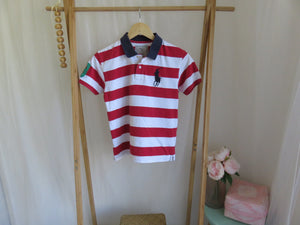 Ralph Lauren Polo Shirt Red Stripes Size 12