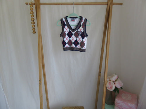 Little Rebel Argyle Cotton Knit Vest Size 12 Mths