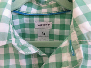 Carters Boys Button Front Shirt Size 3