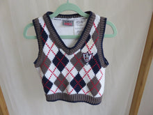 Load image into Gallery viewer, Little Rebel Argyle Cotton Knit Vest Size 12 Mths